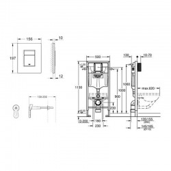 Pack WC Rapid SL GROHE + Cuvette Ideal Standard Connect Air + Plaque de commande Grohe Skate Chrome (GROHECONNECT-SET)