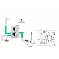 LIGHT - Mitigeur de douche encastré (LIG019WG)