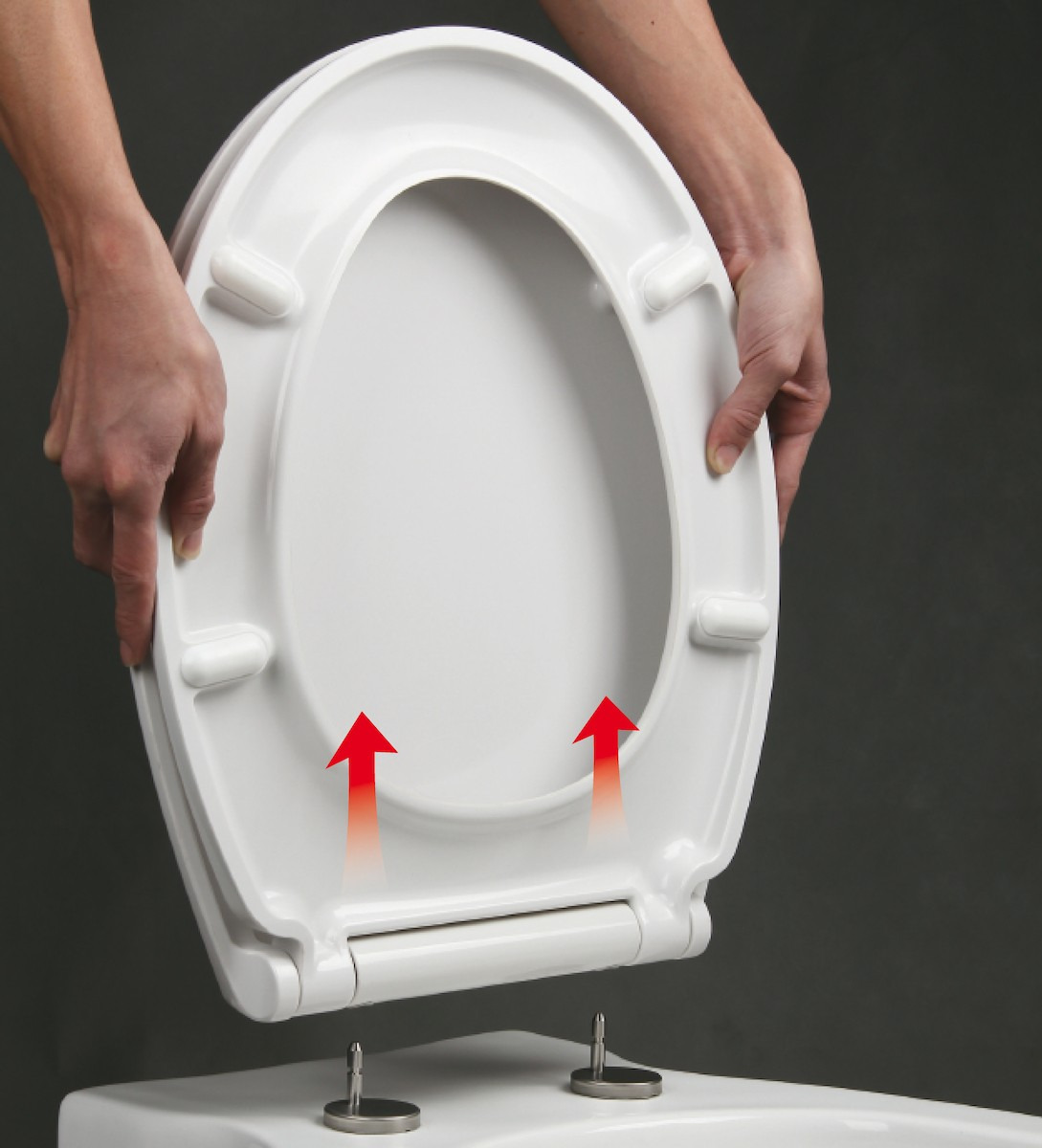 Abattant WC siège de toilette en forme de D à fermeture douce pour