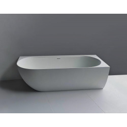 Baignoire d'angle îlot Nelly 175x82 cm marbre coulé, blanc (NEL1700P)