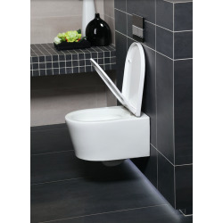 Pack WC Bâti support + WC Swiss Aqua Technologies sans bride et fixations invisibles+ Plaque Hard graphite brossé (RapidSLSAT-S)