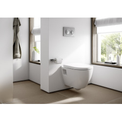 Pack WC Bâti-support avec Cuvette Serel SM10 + Abattant softclose + Plaque blanche (ViConnectSM10-2)