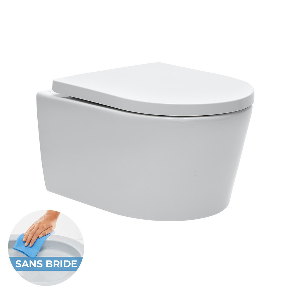 Presto 60066, Presto pack pour wc avec cuvette suspendue, abattant,  bâti-support et barre 135D