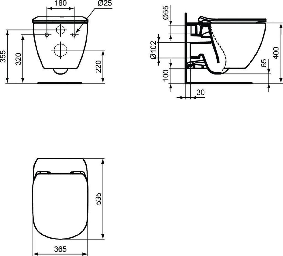Pack WC châssis complet et suspendu Ideal Standard Exacto