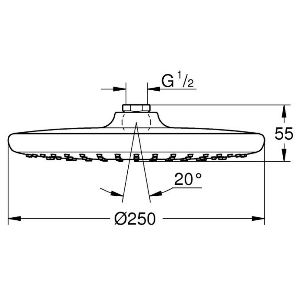 Pack de douche encastré GROHTHERM TEMPESTA GROHE 34727000 tête Ø21 cm