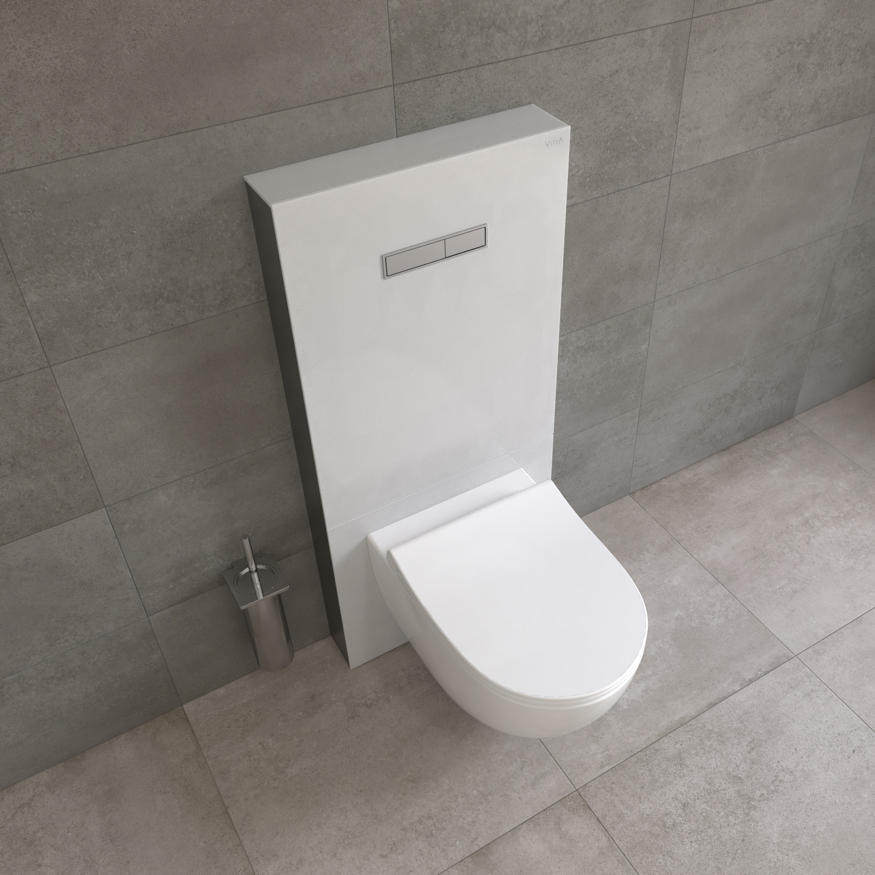 WC suspendu moderne avec bâti-support – Blanc – Choix de plaque de