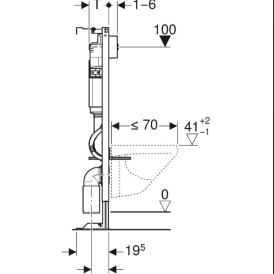Bâti-support Geberit Duofix pour WC suspendu, 112 cm, avec réservoi