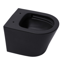 WC suspendu Infinitio noir mat sans bride et fixations invisibles, cuvette seule (BlackInfinitio-WC )