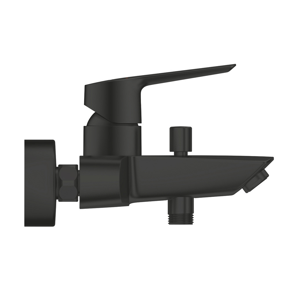 Grohe Set de douche mitigeur bain/douche 1/2 + Douchette 2 jets + Barre  600 mm + Flexible, noir mat (322782432-GroheBlack1)