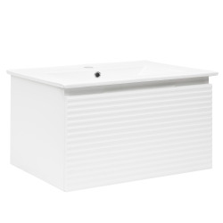 SAVONA Meuble de salle de bain suspendue avec vasque 98x43x44,8 cm, Blanc Brillant (SAVONA100BI)