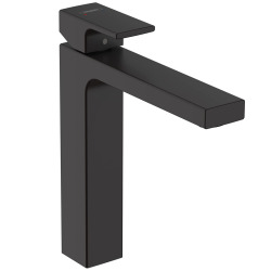 Hansgrohe Vernis Shape Mitigeur de lavabo 190, avec tirette et vidage synthétique, Noir mat (71562670)