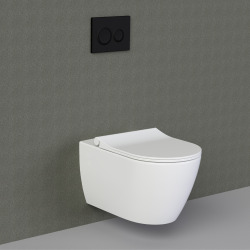 Bâti Geberit Duofix Basic + Plaque Delta21 blanche + WC suspendu Alto blanc  compact - Pack WC suspendu