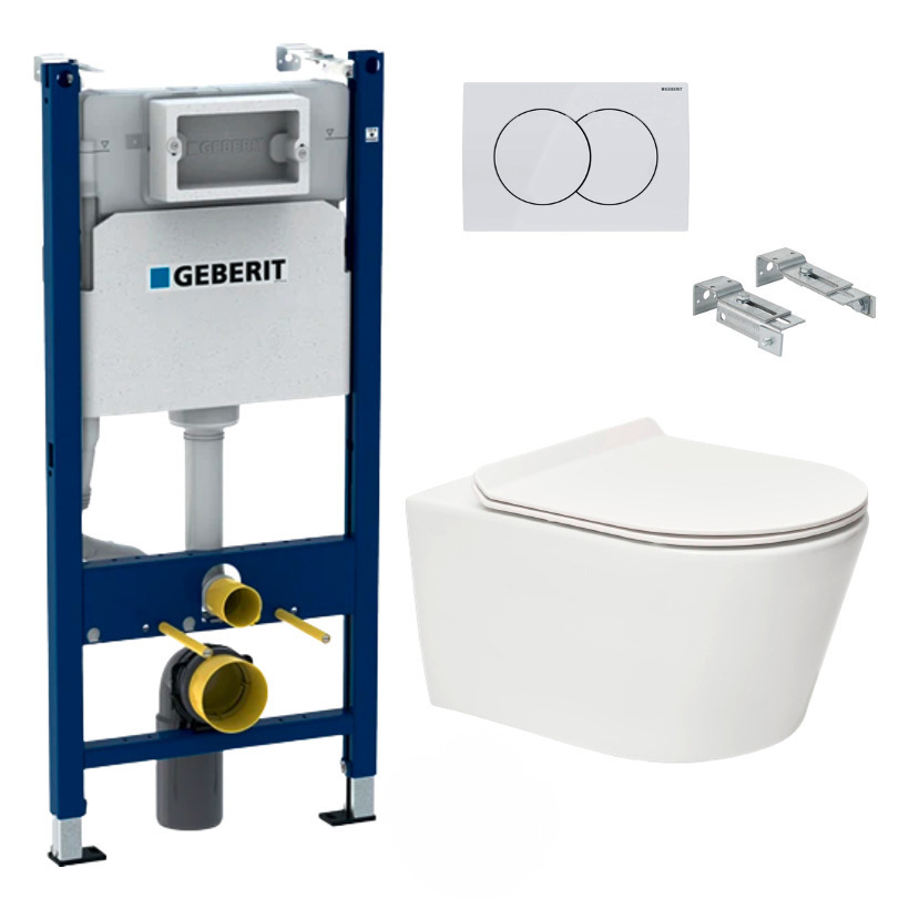 Toilette ensemble Zwart 4 pièces - accessoire de toilette fixé WC -  porte-balais de
