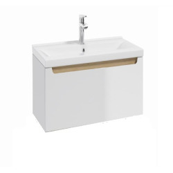 Naturel Meuble de salle de bain STILLA  60x30x45 cm, avec lavabo céramique 61,5x46,5x7 cm, blanc (STILLAD06007U3)