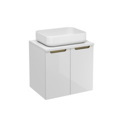 Naturel Meuble de salle de bain sous lavabo Naturel Stilla 60x60x45 cm blanc (STILLAD06033DBI)