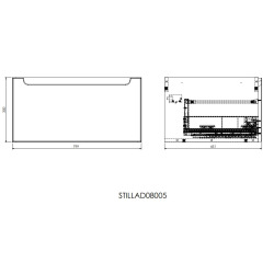 Naturel Meuble de salle de bain sous lavabo Naturel Stilla 80x30x45 cm blanc (STILLAD08005DBK)