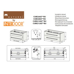 Naturel Meuble de salle de bain avec double vasque Naturel Cube Way 120x53x40 cm béton (CUBE2120ZBE)