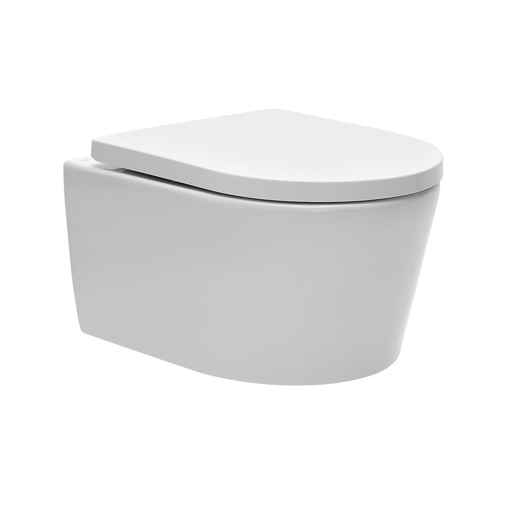 Geberit Pack WC bati-support UP720 extra-plat + WC SAT Infinitio sans bride  fixations invisibles + Plaque blanche (SLIM-Infinitio-C) - Livea Sanitaire