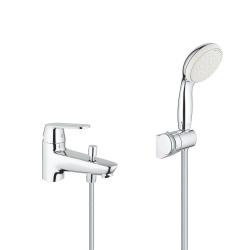 Vitalio Start 100 Ensemble de douche 1 jet avec barre + mitigeur bain/douche avec inverseur, chrome (32278001-Vitalio)