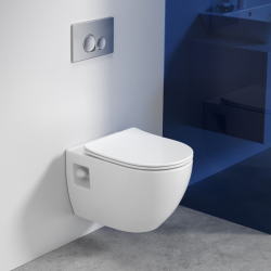 Grohe Pack WC Bâti Autoportant Rapid SL + WC sans bride SAT + Abattant SoftClose + Plaque Chrome