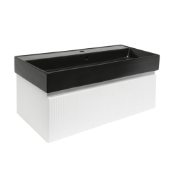 Swiss Aqua Technologies Meuble de salle de bain avec lavabo SAT Evolution 98x30x44,8 cm blanc mat (SATEVO100WMU2B)