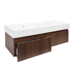 Swiss Aqua Technologies Meuble de salle de bain avec lavabo SAT Evolution 118x30x44,8 cm noyer mat (SATEVO120NAU2)