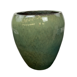 Provencelia Lafontaine 52x52cm, pot grande taille d&apos;extérieur fait main en terre cuite émaillée, résistant au gel, Jade   