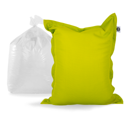 Soo Santaï Set-Big Mama Floating pouf XXL + Polystyrène, 180x140x25cm intérieur & extérieur déhoussable résistant aux uv, Vert