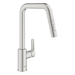 Grohe Mitigeur évier-Bec U extractible-H:33,9cm-Supersteel