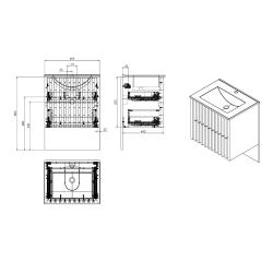 Swiss Aqua Technologies Meuble de salle de bain avec lavabo SAT Delano 60x46 cm chêne mat (DELANO60ZDUM)