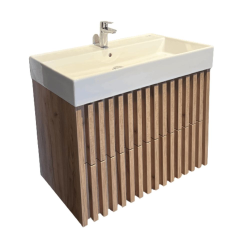 Swiss Aqua Technologies Meuble de salle de bain avec lavabo SAT Delano 60x56x46 cm chêne mat (DELANO60ZDSAT)