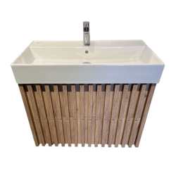 Swiss Aqua Technologies Meuble de salle de bain avec lavabo SAT Delano 60x56x46 cm chêne mat (DELANO60ZDSAT)