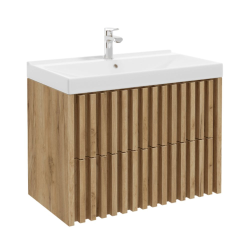 Swiss Aqua Technologies Meuble de salle de bain avec lavabo SAT Delano 80x46 cm chêne mat (DELANO80ZDUM)