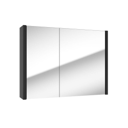 Swiss Aqua Technologies Meuble à miroir SAT Delano 80x60 cm stratifié noir (DELANOG80C)