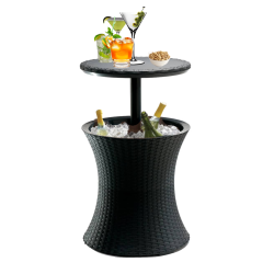 Keter Cool bar rotin Glacière, avec table rétractable, 57x 50 x 50 cm 30L, Brun (230902)