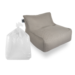 Soo Santaï Set Daddy Cool fauteuil XL + polystyrène 100 x 90 x 70cm intérieur & extérieur, déhoussable et résistant aux UV, Gris 