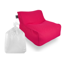 Soo Santaï Set Daddy Cool fauteuil XL + polystyrène 100 x 90 x 70cm intérieur & extérieur, déhoussable et résistant aux UV, Rose 