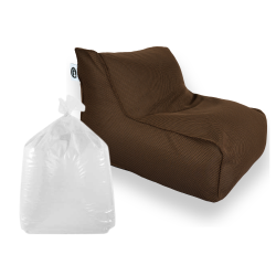 Soo Santaï Set Daddy Cool fauteuil XL + polystyrène 100 x 90 x 70cm intérieur & extérieur, déhoussable et résistant aux UV, Brun