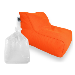 Soo Santaï Set Daddy Cool fauteuil XL + polystyrène 100 x 90 x 70cm intérieur & extérieur, déhoussable et résistant aux UV, Orange