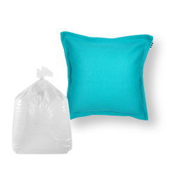 Soo Santaï Set Small Cushion Floating coussin flottant + polystyrène 45x45x25cm, résistant aux UV, Bleu 