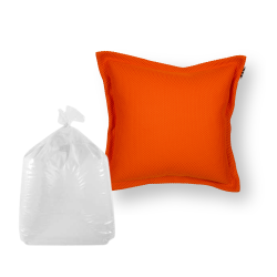 Soo Santaï Set Small Cushion Floating coussin flottant + polystyrène 45x45x25cm, résistant aux UV, Orange 