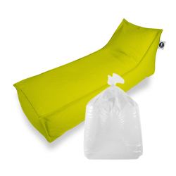 Soo Santaï Set Relax Sis chaise longue + polystyrène 160x70x35 intérieur & extérieur flottante, déhoussable et résistante aux UV, Vert 