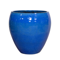 Provencelia Lafontaine 68x68cm, pot grande taille d&apos;extérieur fait main en terre cuite émaillée, résistant au gel, bleu outremer