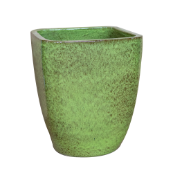 Provencelia Vauban 34x43cm, pot grande taille d&apos;extérieur fait main en terre cuite émaillée, résistant au gel, vert de lac   