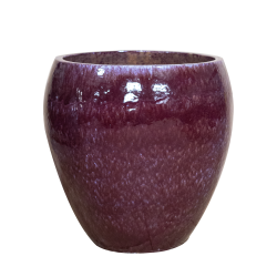 Provencelia Lafontaine 52x52cm, pot grande taille d&apos;extérieur fait main en terre cuite émaillée, résistant au gel, violet clair