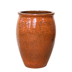 Provencelia Poséidon 50x68cm, pot grande taille d&apos;extérieur fait main en terre cuite émaillée, résistant au gel, rouille d&apos;automne