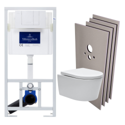 Pack WC bâti-support + WC sans bride + Abattant softclose + Plaque blanche + Set d'habillage (ViConnectSATrimless-2-sabo)