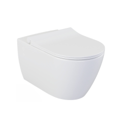 Pack WC bâti-support avec Cuvette Duravit Starck 3 sans bride + Abattant softclose + Plaque Blanc chromé (GebStarck3)