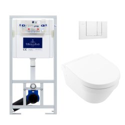 Pack WC Bâti-support avec Cuvette Architectura sans bride + Abattant Softclose + Plaque blanche (ViConnectArchi2-2)