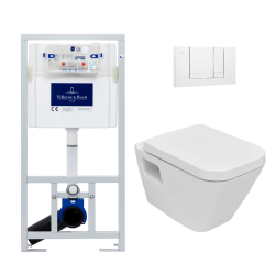 Pack WC Bâti-support Viconnect + WC Serel DG10 + Abattant softclose + Plaque blanche (ViConnectDG10-2)